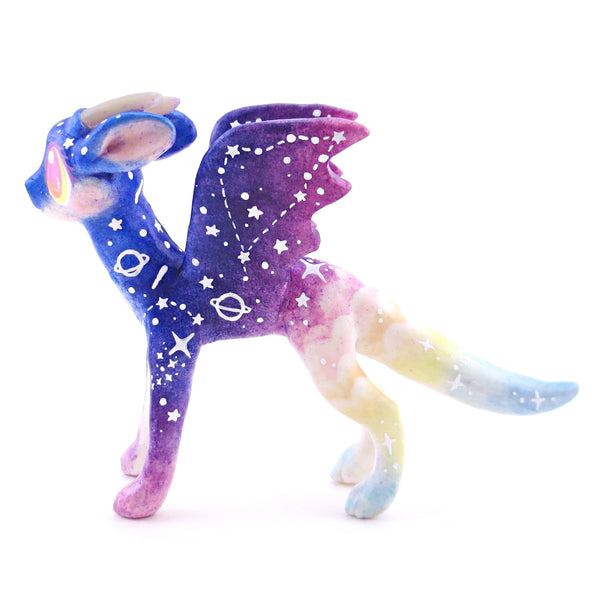 Night Sky Galaxy Sunset Dragon Figurine - Polymer Clay Animals
