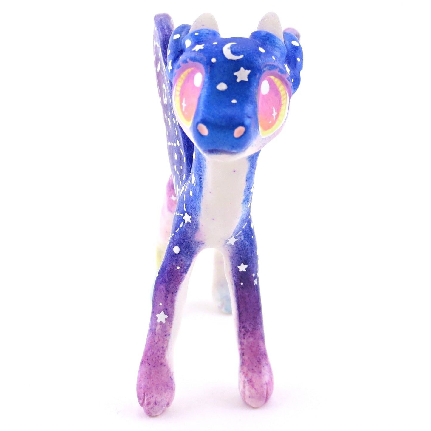 Night Sky Galaxy Sunset Dragon Figurine - Polymer Clay Animals