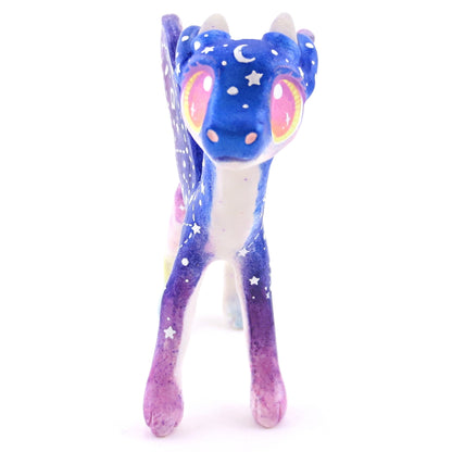 Night Sky Galaxy Sunset Dragon Figurine - Polymer Clay Animals