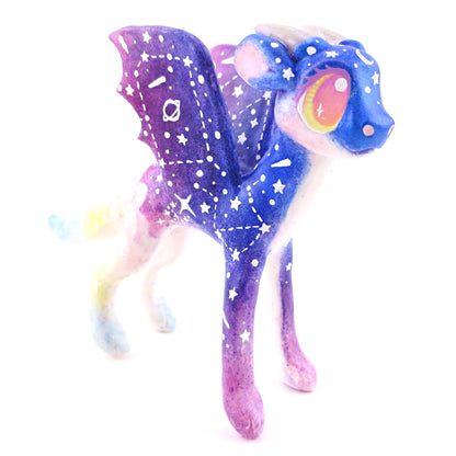 Night Sky Galaxy Sunset Dragon Figurine - Polymer Clay Animals