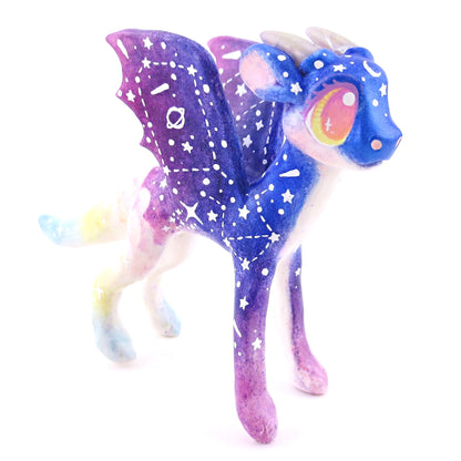 Night Sky Galaxy Sunset Dragon Figurine - Polymer Clay Animals