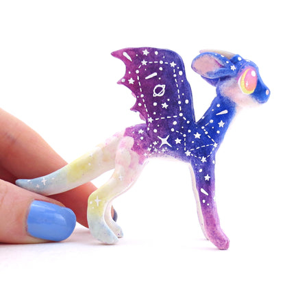 Night Sky Galaxy Sunset Dragon Figurine - Polymer Clay Animals