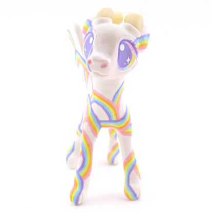 Rainbow Pattern Dragon Figurine - Polymer Clay Animals