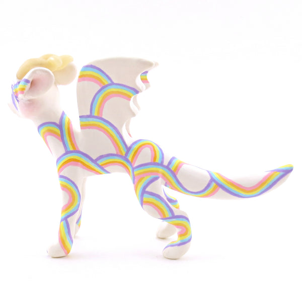 Rainbow Pattern Dragon Figurine - Polymer Clay Animals