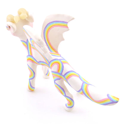 Rainbow Pattern Dragon Figurine - Polymer Clay Animals