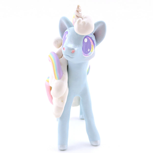 Rainbow Cloud Magical Unicorn Pegasus Figurine - Polymer Clay Animals