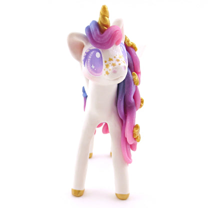 Ombre Galaxy Unicorn Pegasus Figurine - Polymer Clay Animals