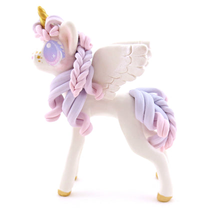 Dainty Pink and Purple Ombre Unicorn Pegasus Figurine - Polymer Clay Animals