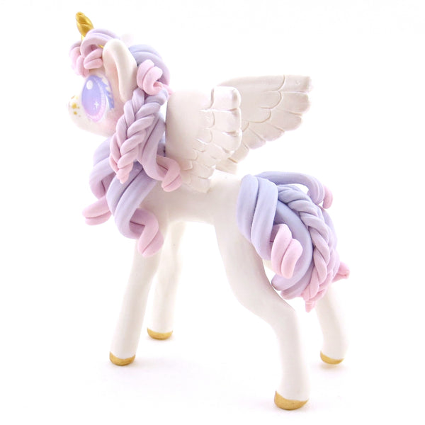 Dainty Pink and Purple Ombre Unicorn Pegasus Figurine - Polymer Clay Animals