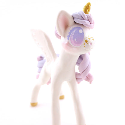 Dainty Pink and Purple Ombre Unicorn Pegasus Figurine - Polymer Clay Animals