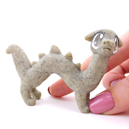 Gargoyle Noodle Dragon Figurine - Polymer Clay Magical Creatures