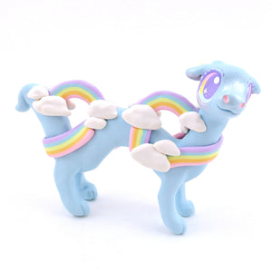 Rainbow Dreamer Cloud Noodle Dragon Figurine - Polymer Clay Magical Creatures