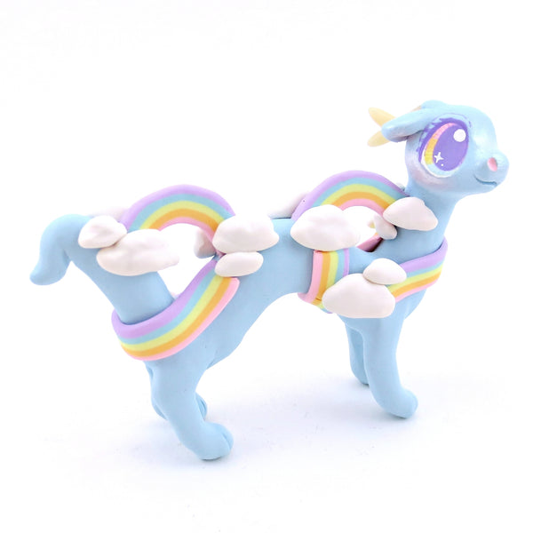 Rainbow Dreamer Cloud Noodle Dragon Figurine - Polymer Clay Magical Creatures