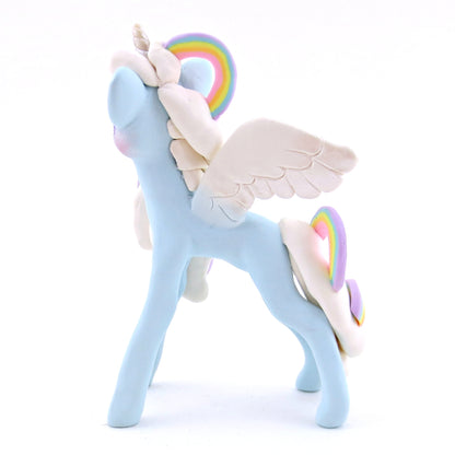 Rainbow Dreamer Cloud Unicorn Figurine - Polymer Clay Magical Creatures