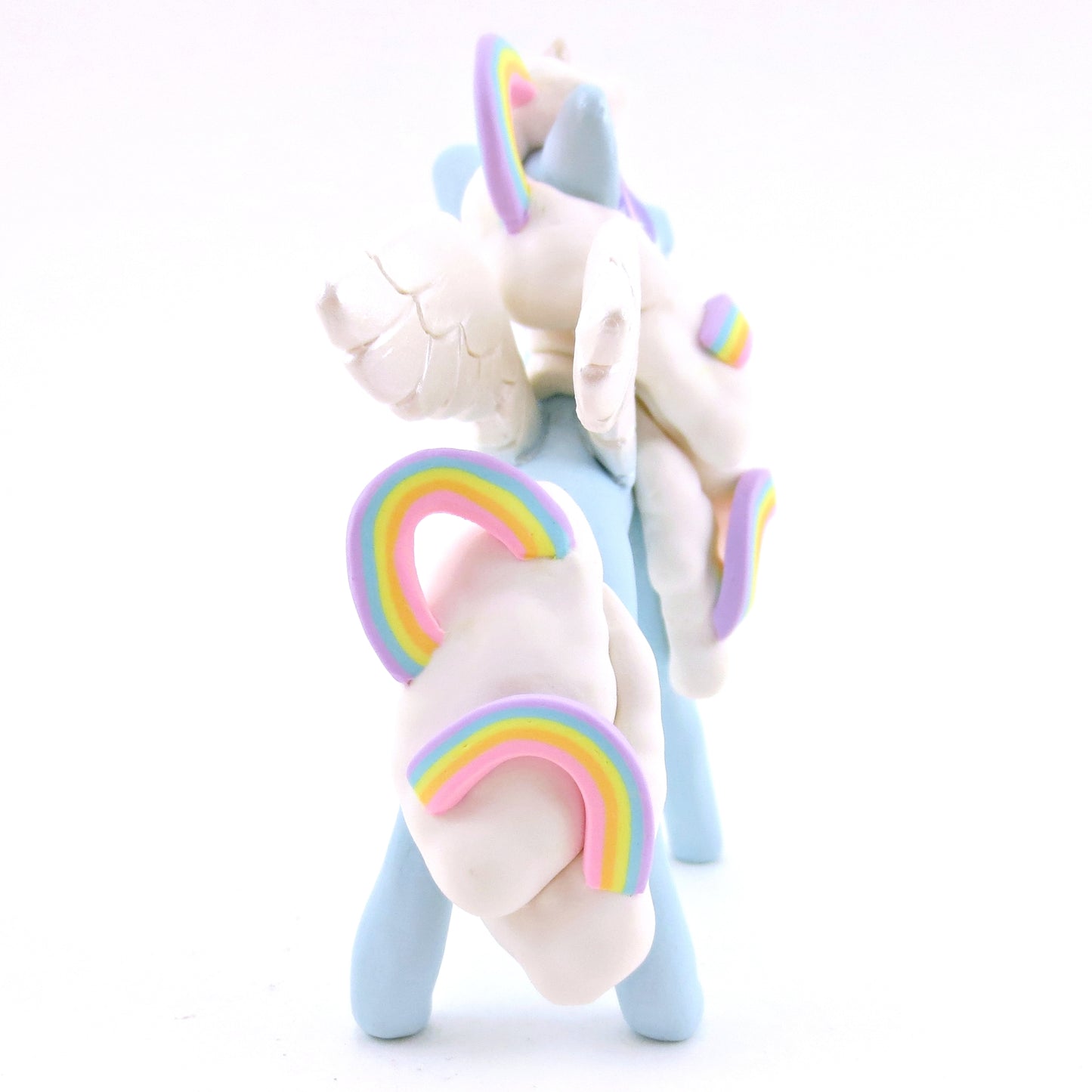 Rainbow Dreamer Cloud Unicorn Figurine - Polymer Clay Magical Creatures