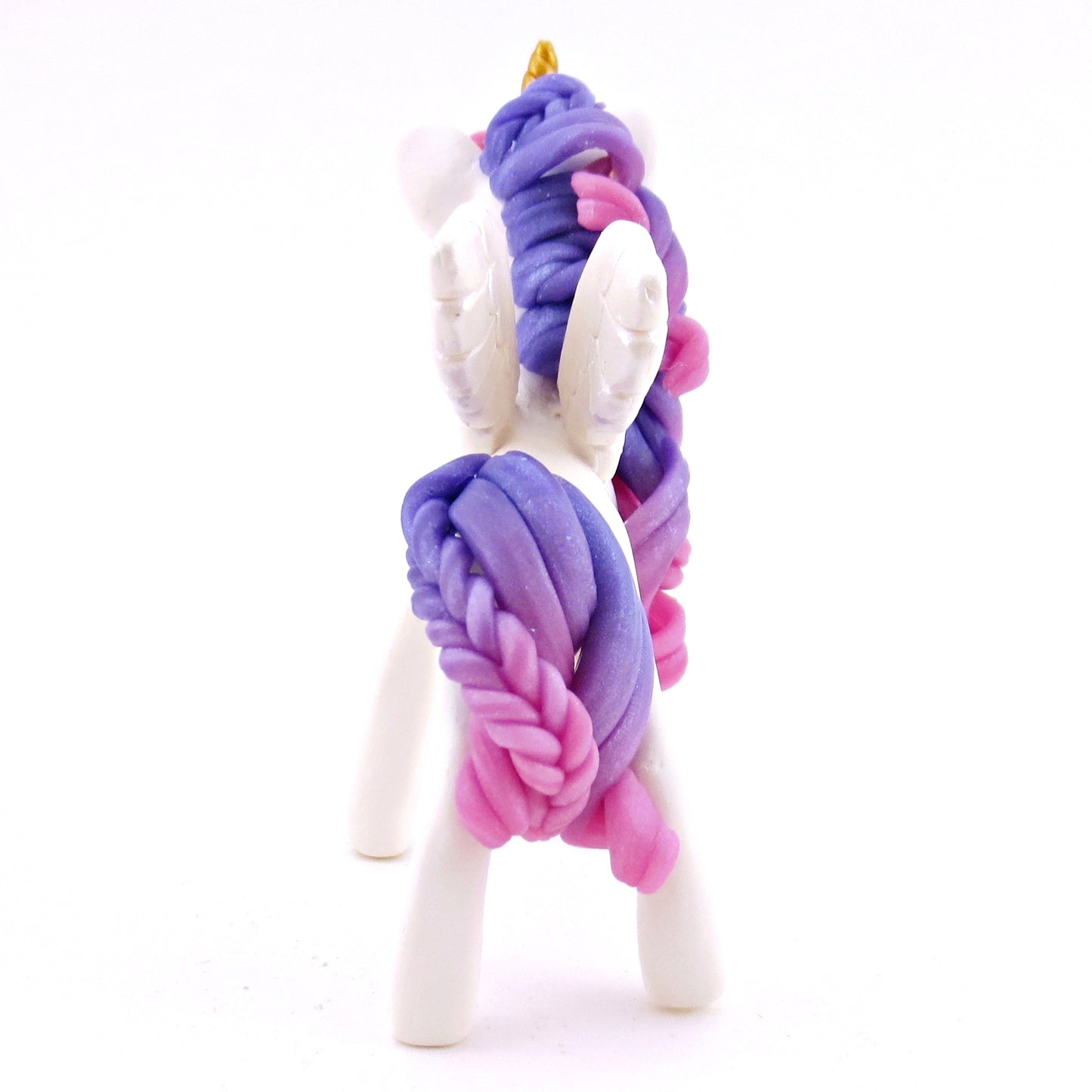 Purple Ombre Mane/Tail Winged Unicorn Pegasus Figurine - Polymer Clay Magical Creatures