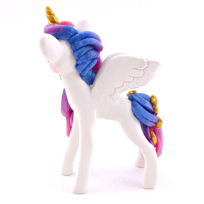 Galaxy Mane/Tail Winged Unicorn Pegasus Figurine - Polymer Clay Magical Creatures