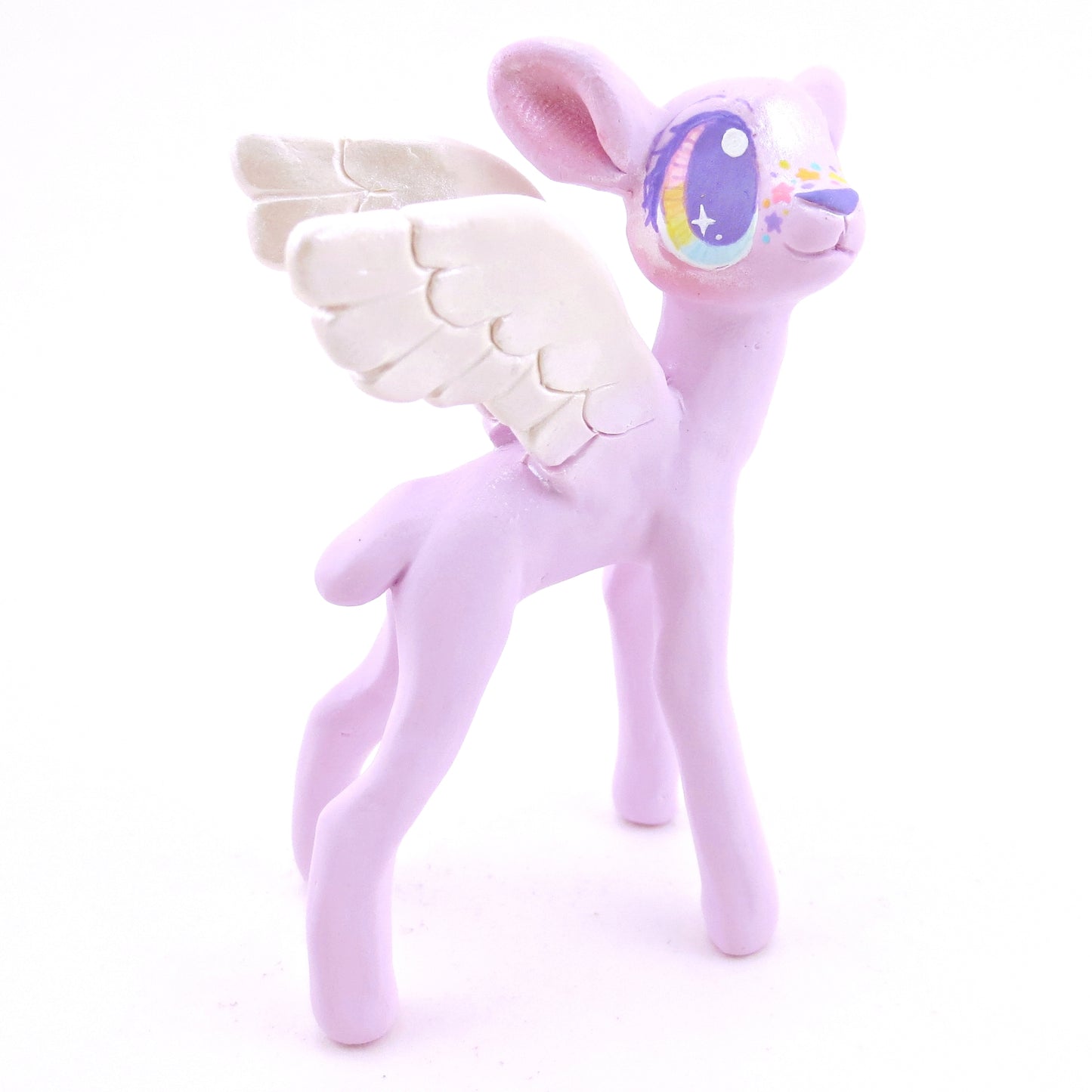 Purple Peryton Winged Deer Figurine - Polymer Clay Magical Creatures