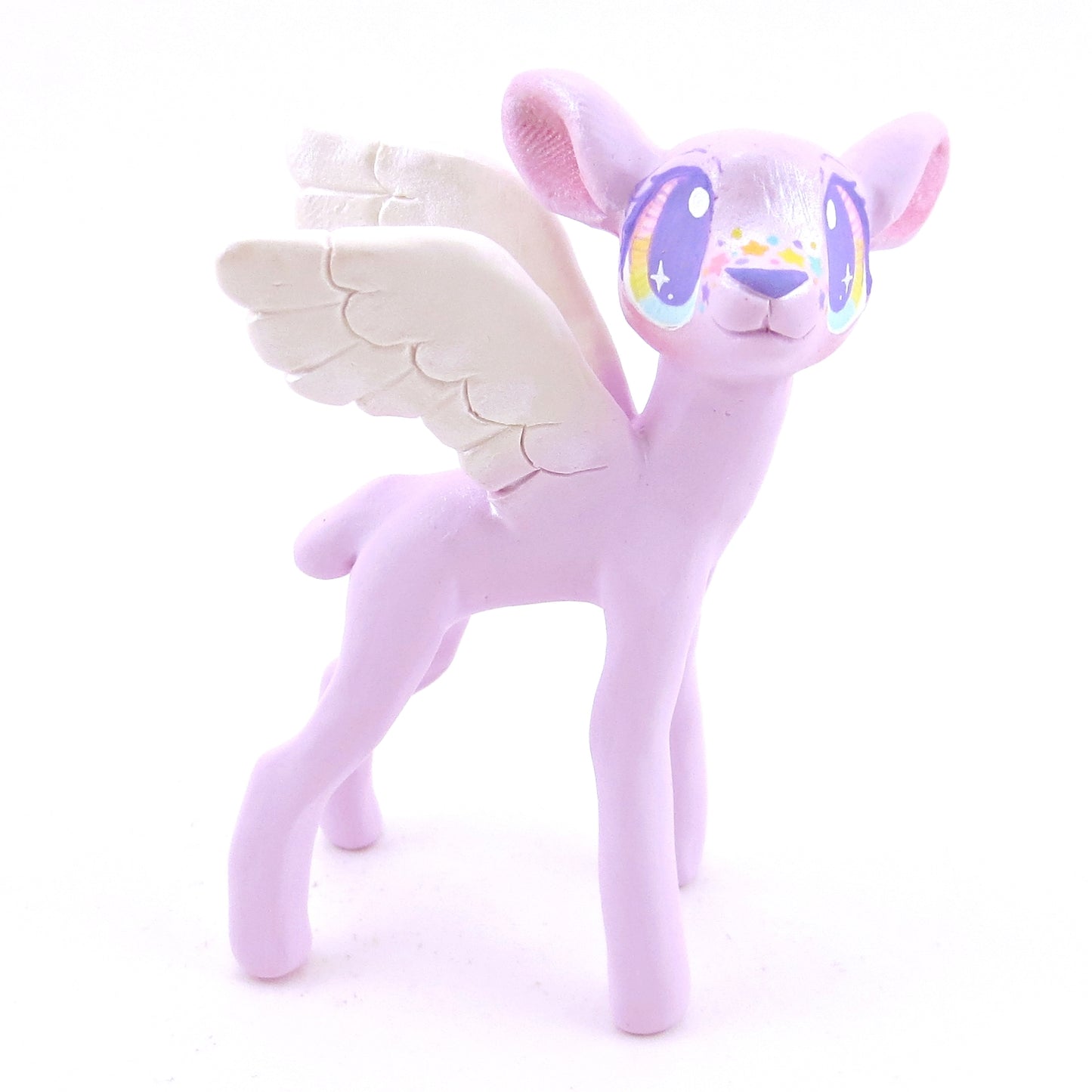 Purple Peryton Winged Deer Figurine - Polymer Clay Magical Creatures