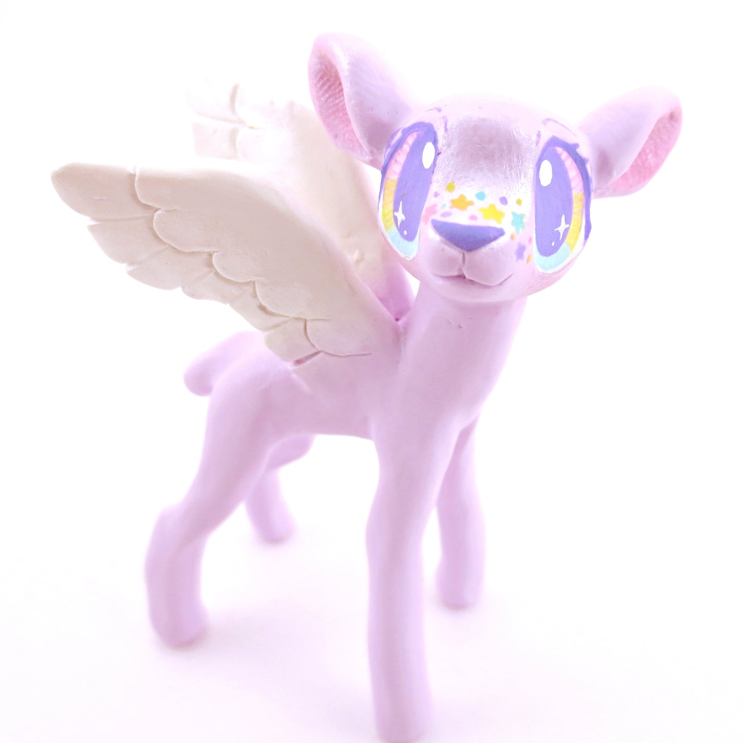 Purple Peryton Winged Deer Figurine - Polymer Clay Magical Creatures