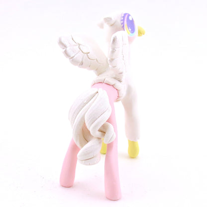 Pink and White Hippogriff Figurine - Polymer Clay Magical Creatures