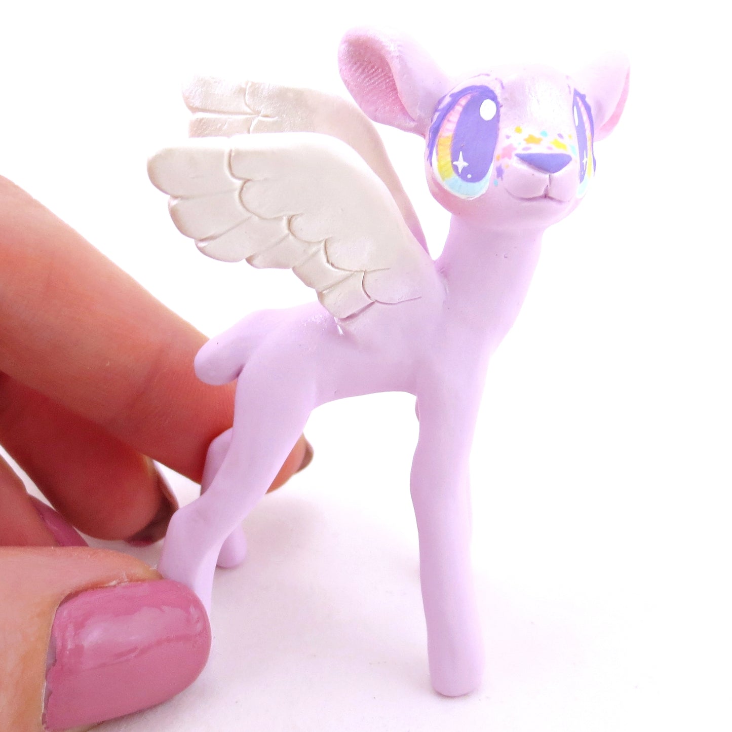 Purple Peryton Winged Deer Figurine - Polymer Clay Magical Creatures