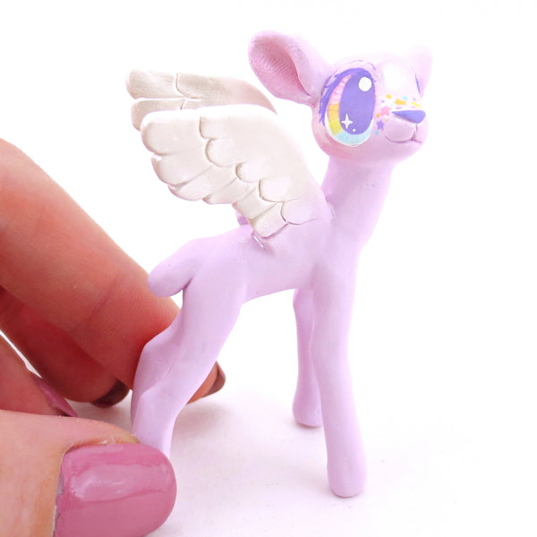 Purple Peryton Winged Deer Figurine - Polymer Clay Magical Creatures