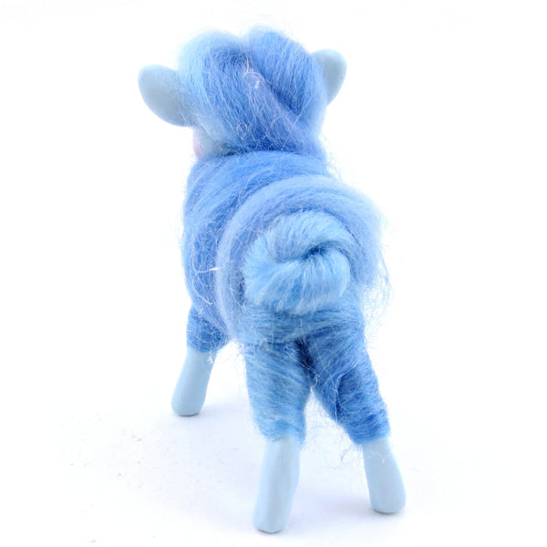 Blue Cotton Candy Lamb Figurine - Polymer Clay Magical Creatures