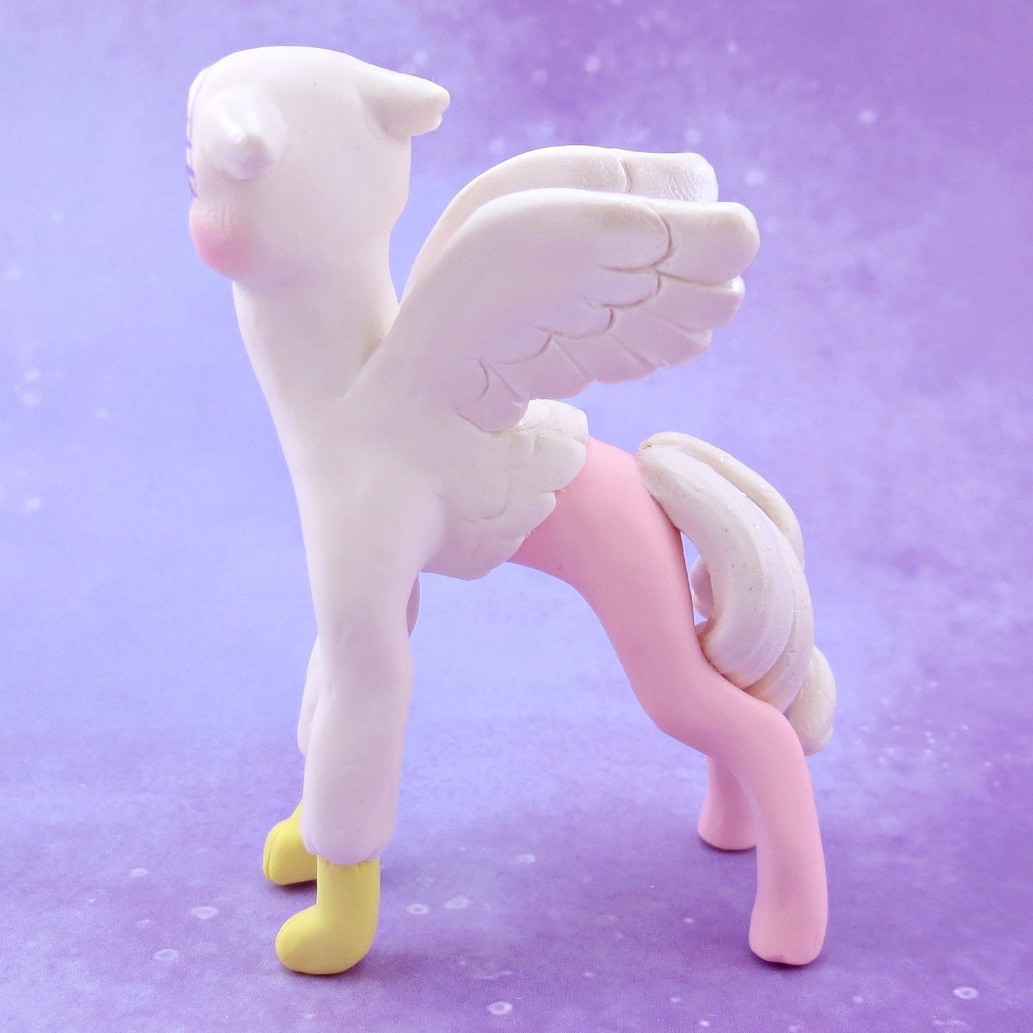 Pink and White Hippogriff Figurine - Polymer Clay Magical Creatures