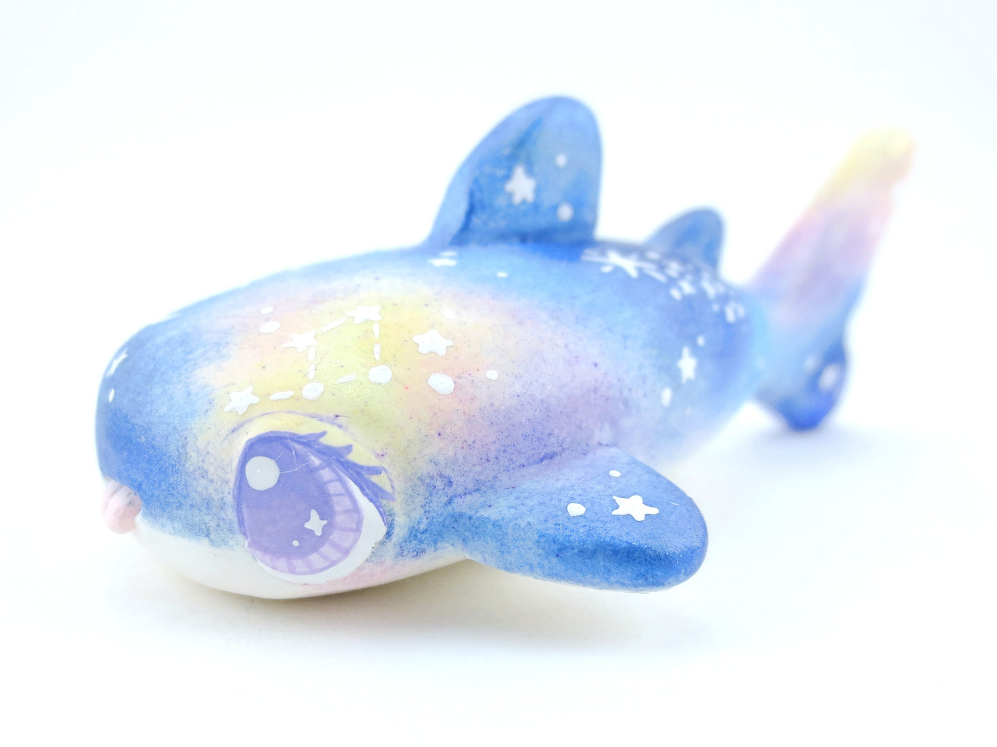 Galaxy Whale Shark Figurine - Polymer Clay Kawaii Animals