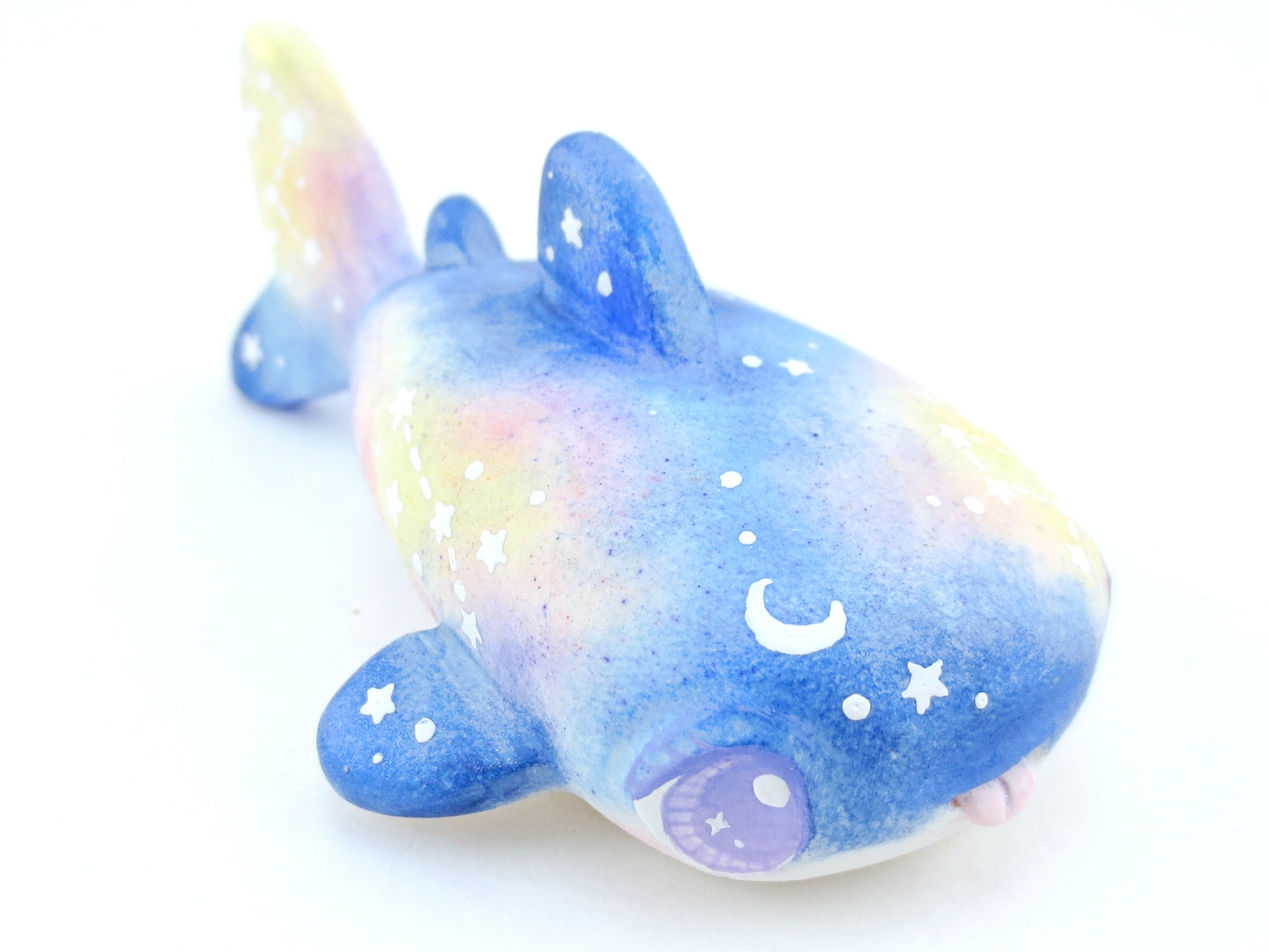 Galaxy Whale Shark Figurine - Polymer Clay Kawaii Animals