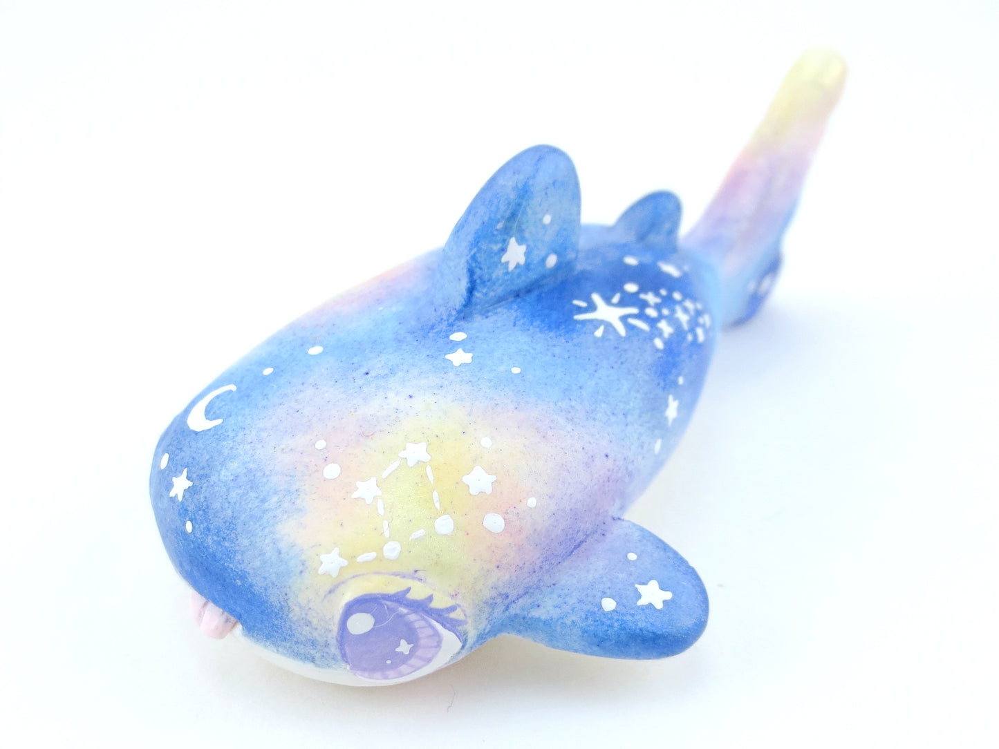 Galaxy Whale Shark Figurine - Polymer Clay Kawaii Animals