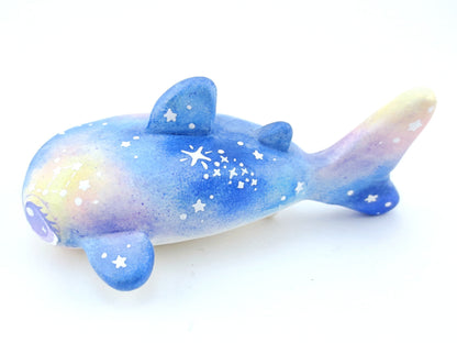 Galaxy Whale Shark Figurine - Polymer Clay Kawaii Animals