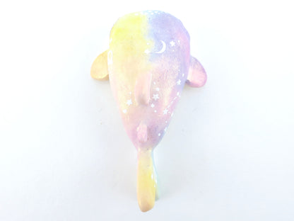 Rainbow Iridescent Whale Shark Figurine - Polymer Clay Kawaii Animals