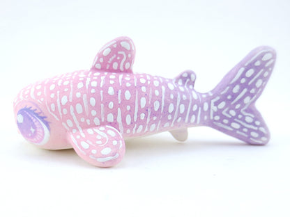 Pink and Purple Ombre Whale Shark Figurine - Polymer Clay Kawaii Animals