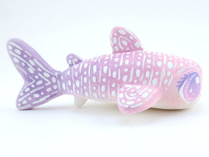 Pink and Purple Ombre Whale Shark Figurine - Polymer Clay Kawaii Animals