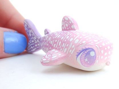 Pink and Purple Ombre Whale Shark Figurine - Polymer Clay Kawaii Animals