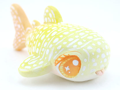 Yellow and Orange Ombre Baby Whale Shark Figurine - Polymer Clay Kawaii Animals