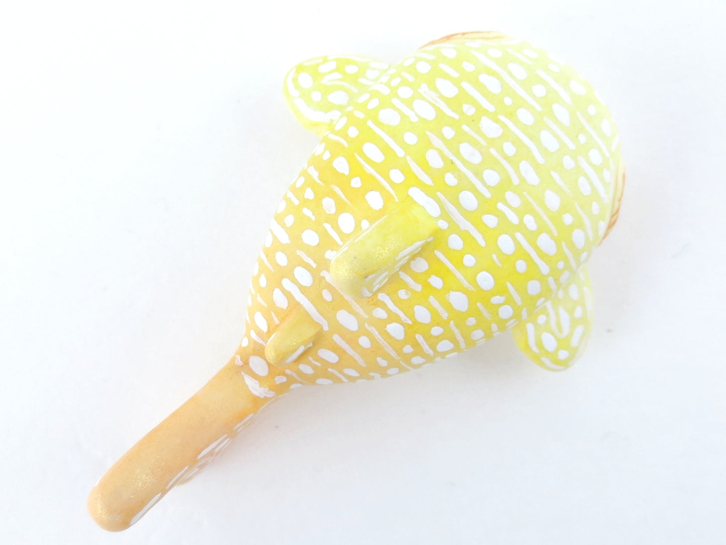 Yellow and Orange Ombre Baby Whale Shark Figurine - Polymer Clay Kawaii Animals