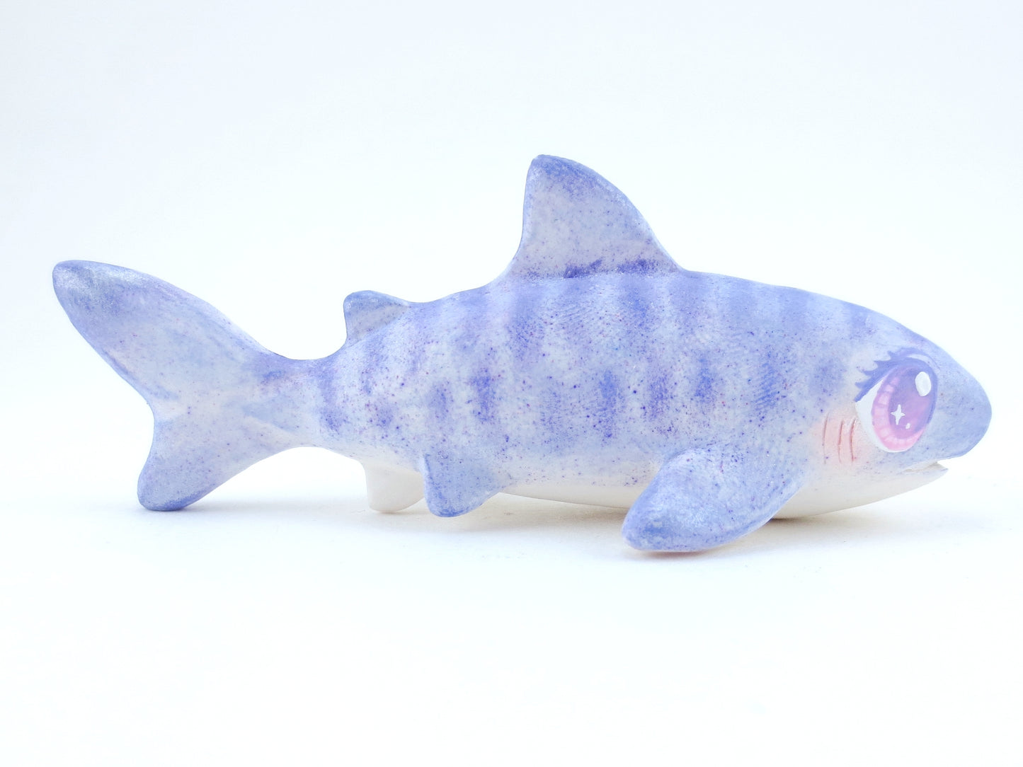 Periwinkle Tiger Shark Figurine - Polymer Clay Kawaii Animals