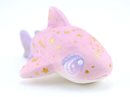 Starry Pink/Purple Ombre Baby Leopard Shark Figurine - Polymer Clay Kawaii Animals