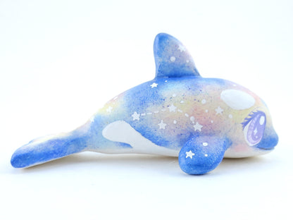 Galaxy Orca Figurine - Polymer Clay Kawaii Animals