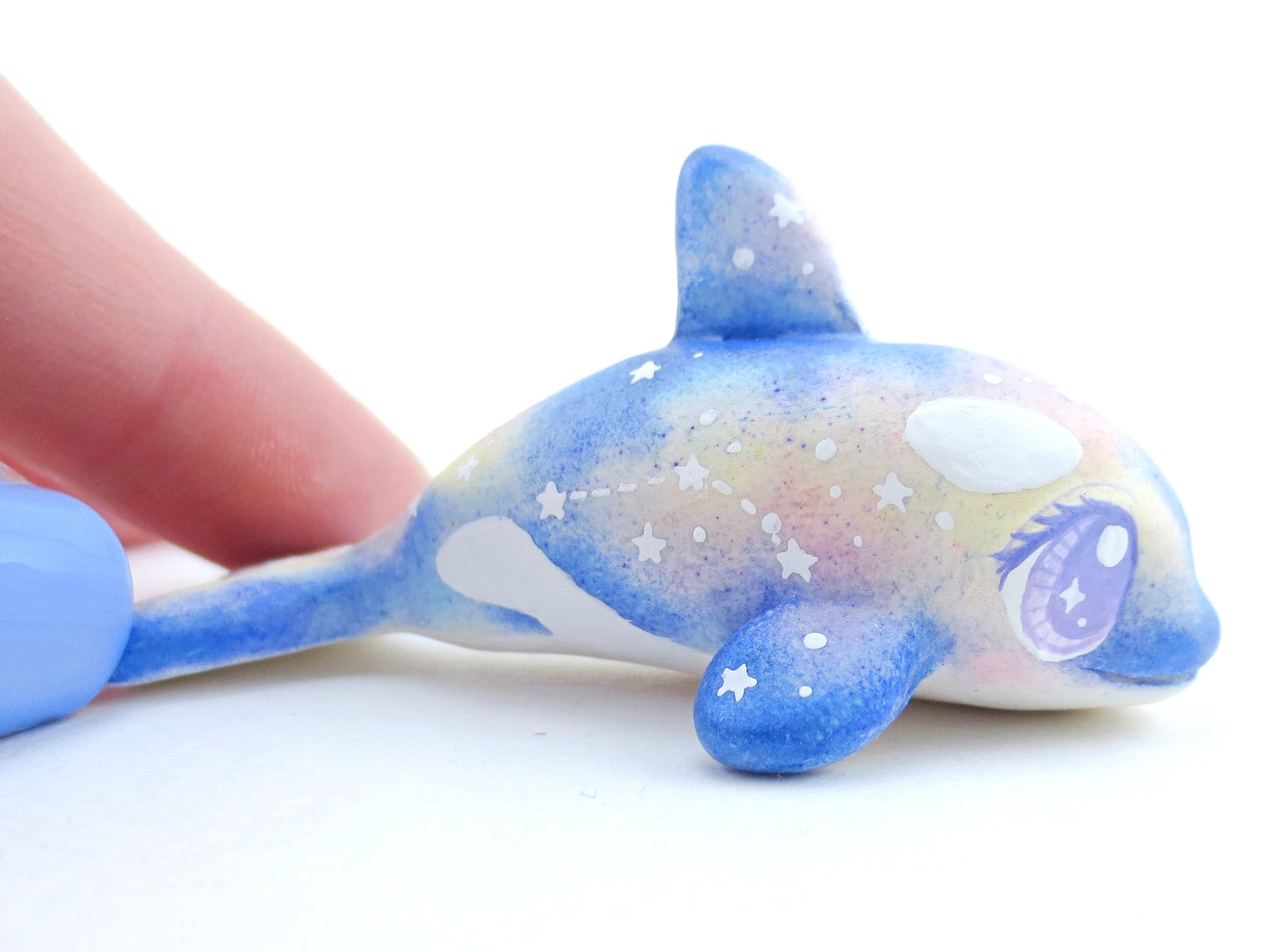 Galaxy Orca Figurine - Polymer Clay Kawaii Animals