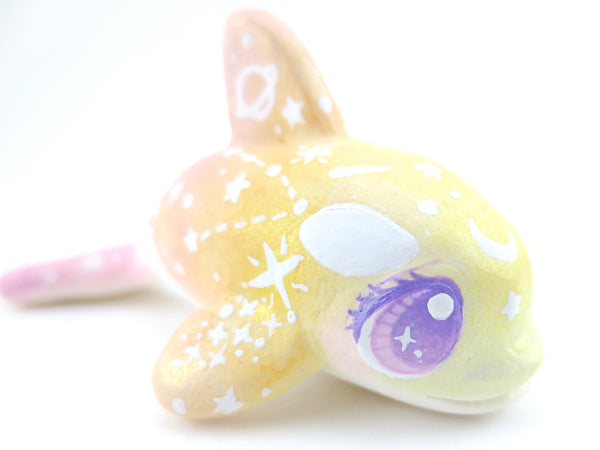Sunset Ombre Constellation Orca Figurine - Polymer Clay Kawaii Animals