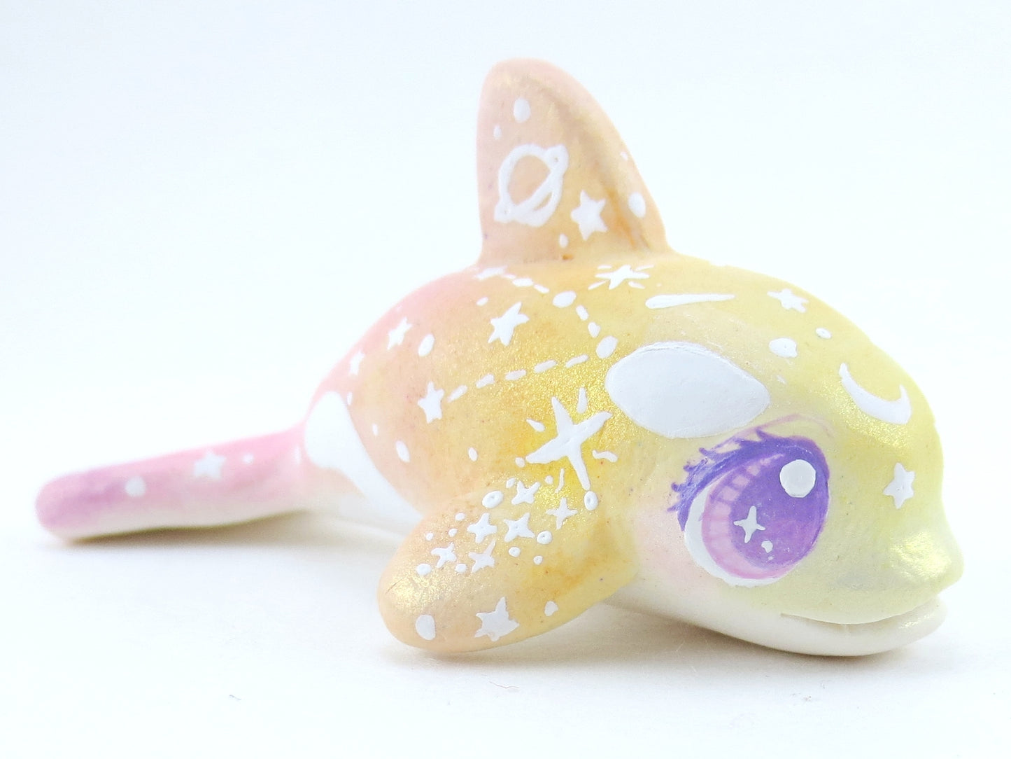 Sunset Ombre Constellation Orca Figurine - Polymer Clay Kawaii Animals