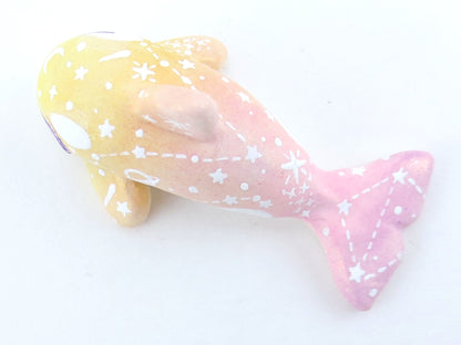 Sunset Ombre Constellation Orca Figurine - Polymer Clay Kawaii Animals