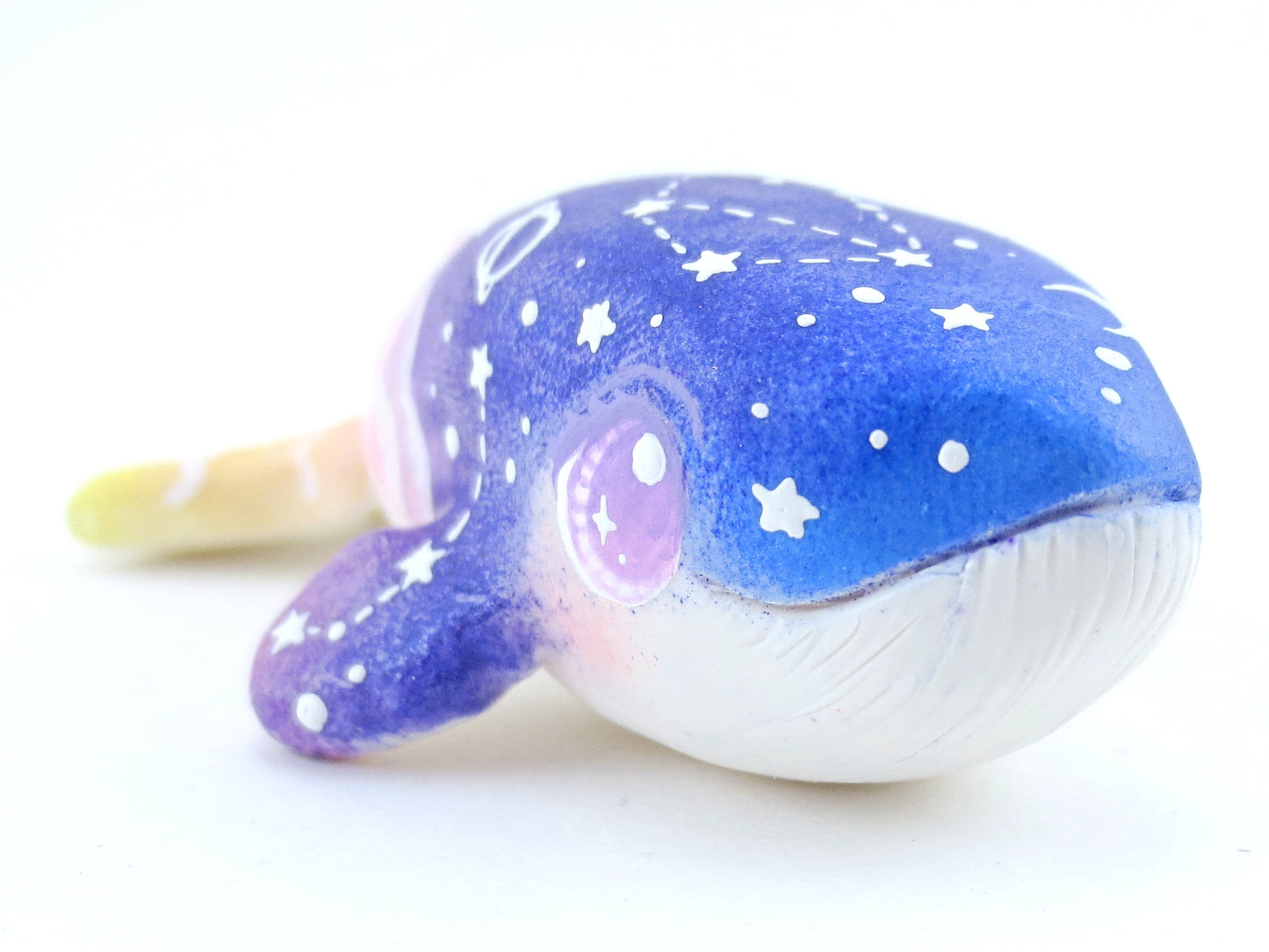 Night Sky and Sunset Ombre Whale Figurine - Polymer Clay Kawaii Animals