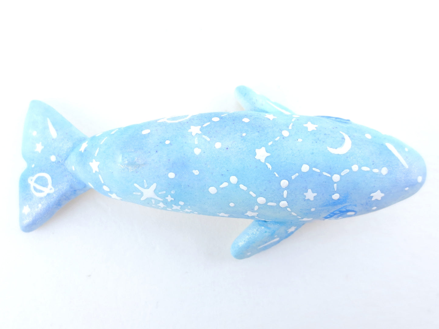 Noodle Constellation Blue Whale Figurine - Polymer Clay Kawaii Animals