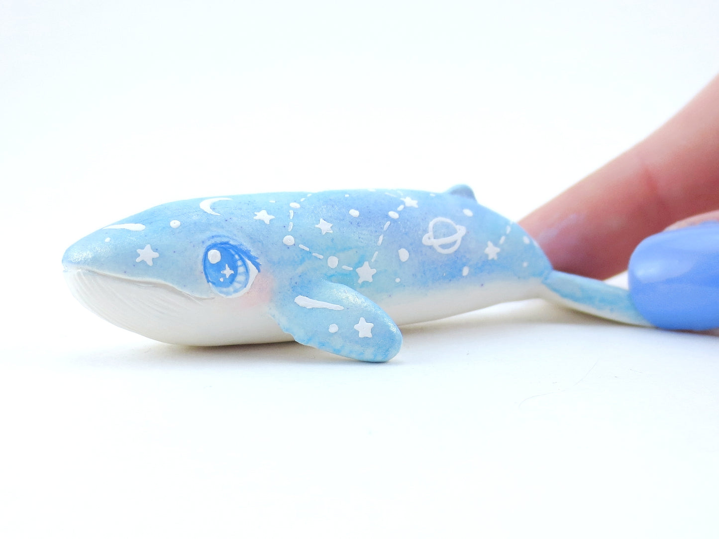 Noodle Constellation Blue Whale Figurine - Polymer Clay Kawaii Animals