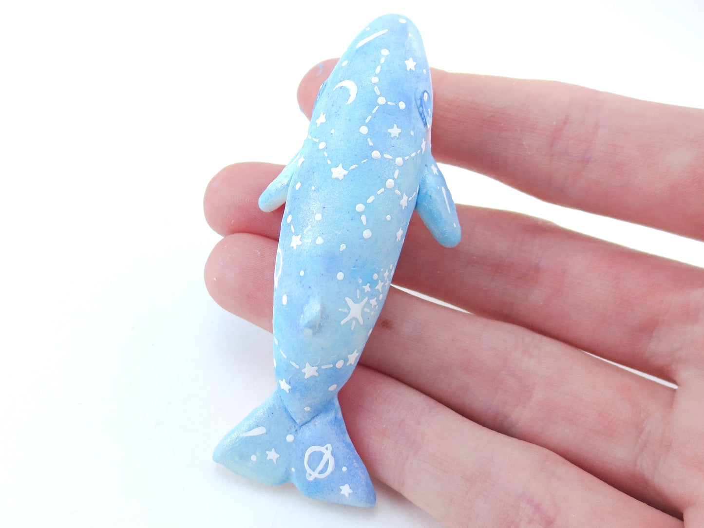 Noodle Constellation Blue Whale Figurine - Polymer Clay Kawaii Animals